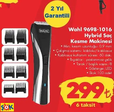 WAHL 9698-1016 HYBRİD SAÇ KESME MAKİNESİ